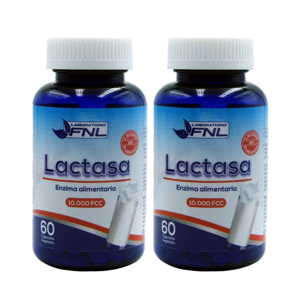 FNL - Lactasa 500mg 120 Cápsulas FNL 2 Frascos x 60caps