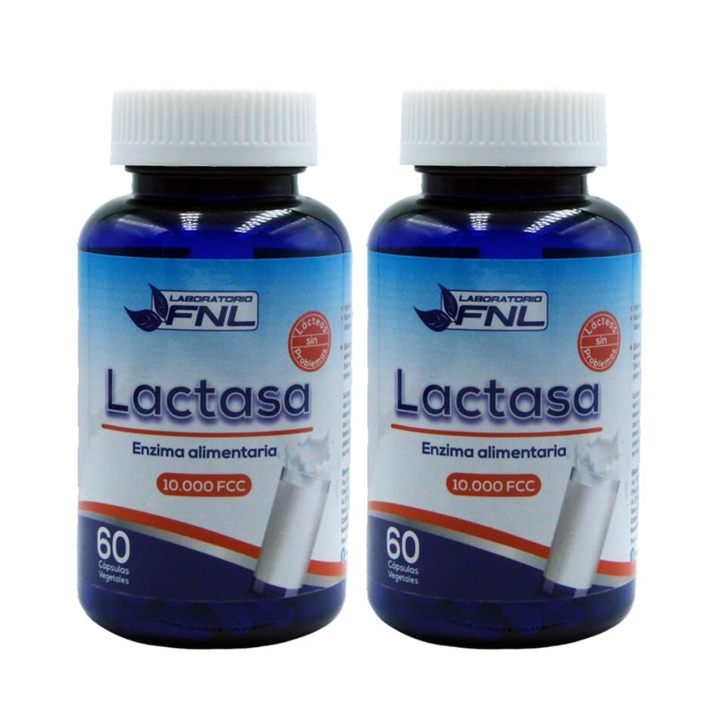 FNL - Lactasa 500mg 120 Cápsulas FNL 2 Frascos x 60caps