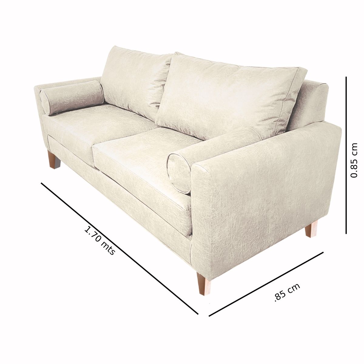 GENERICO - SOFA INDU 2 CUERPOS FELPA CREMA