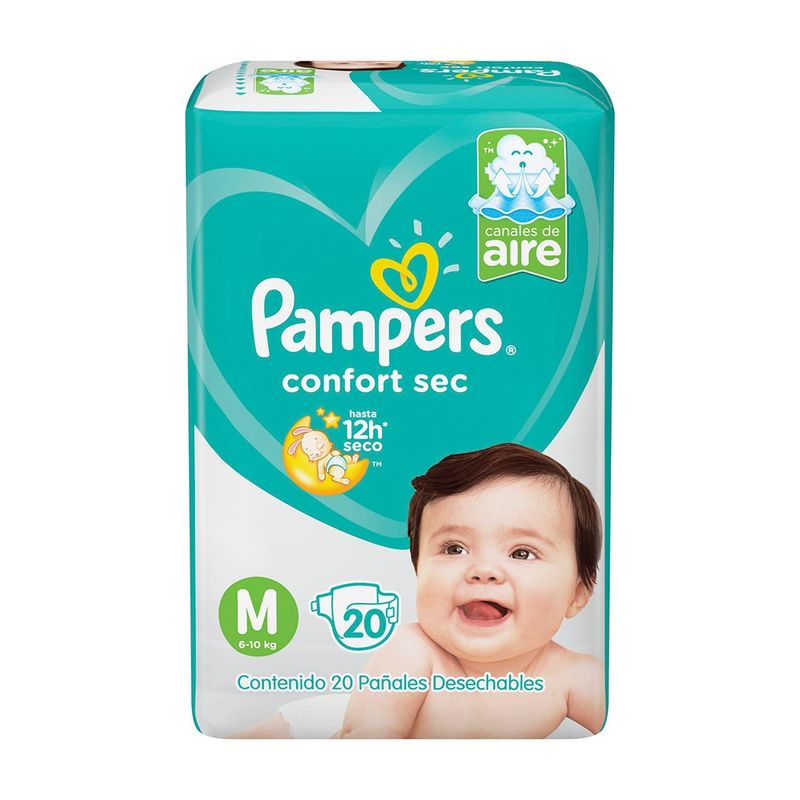 PAMPERS - Pampers Pañales Desechables Confort Sec Talla M  20 Un