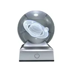 SOLEIO - Bola de Cristal LED RGB Diseños 3D Multicolor Saturno