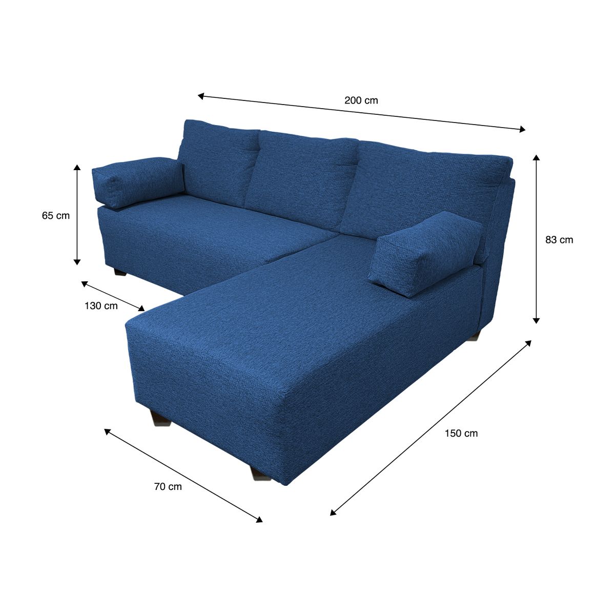 GENERICO - SECCIONAL ELLE CHENILLE AZUL BIDIRECCIONAL
