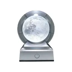 SOLEIO - Bola de Cristal LED RGB Diseños 3D Multicolor Luna
