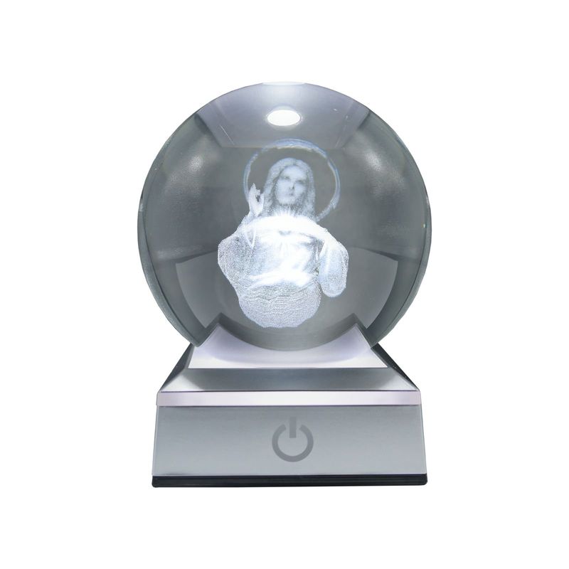 SOLEIO - Bola de Cristal LED RGB Diseños 3D Multicolor Jesús