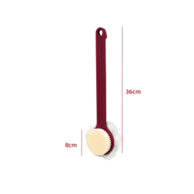 GENERICO - Cepillo De Ducha Exfoliador Corporal Doble Cara Burdeo 36CM