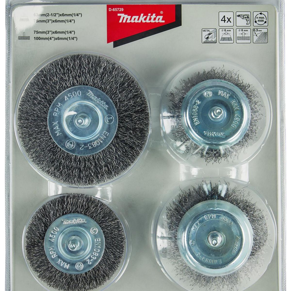 MAKITA - Set 4 Gratas Para Taladro Toma 1/4'' - Makita