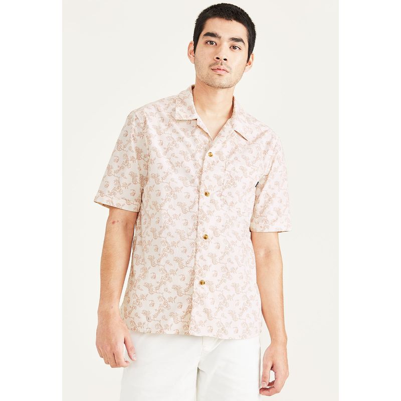 DOCKERS - Camisa Seasonal Camp Collar Relaxed Fit Rosa Dockers