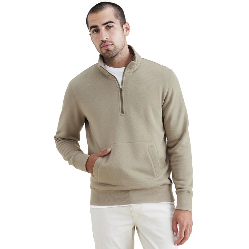 DOCKERS - Polerón Hombre Half-Zip Fleece Regular Fit Khaki Dockers