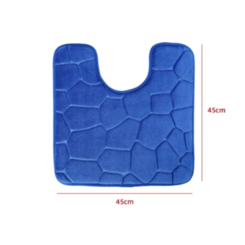 GENERICO - Alfombra De Baño Diseño Piedra Color Azul 45X45CM