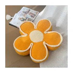 GENERICO - Cojín Decorativo Peluche Forma De Flor Multicolores 50CM Naranja