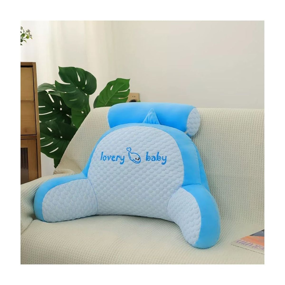 GENERICO - Almohada Para Respaldo De Cama, Cojín Para Sofá Con Brazos Azul