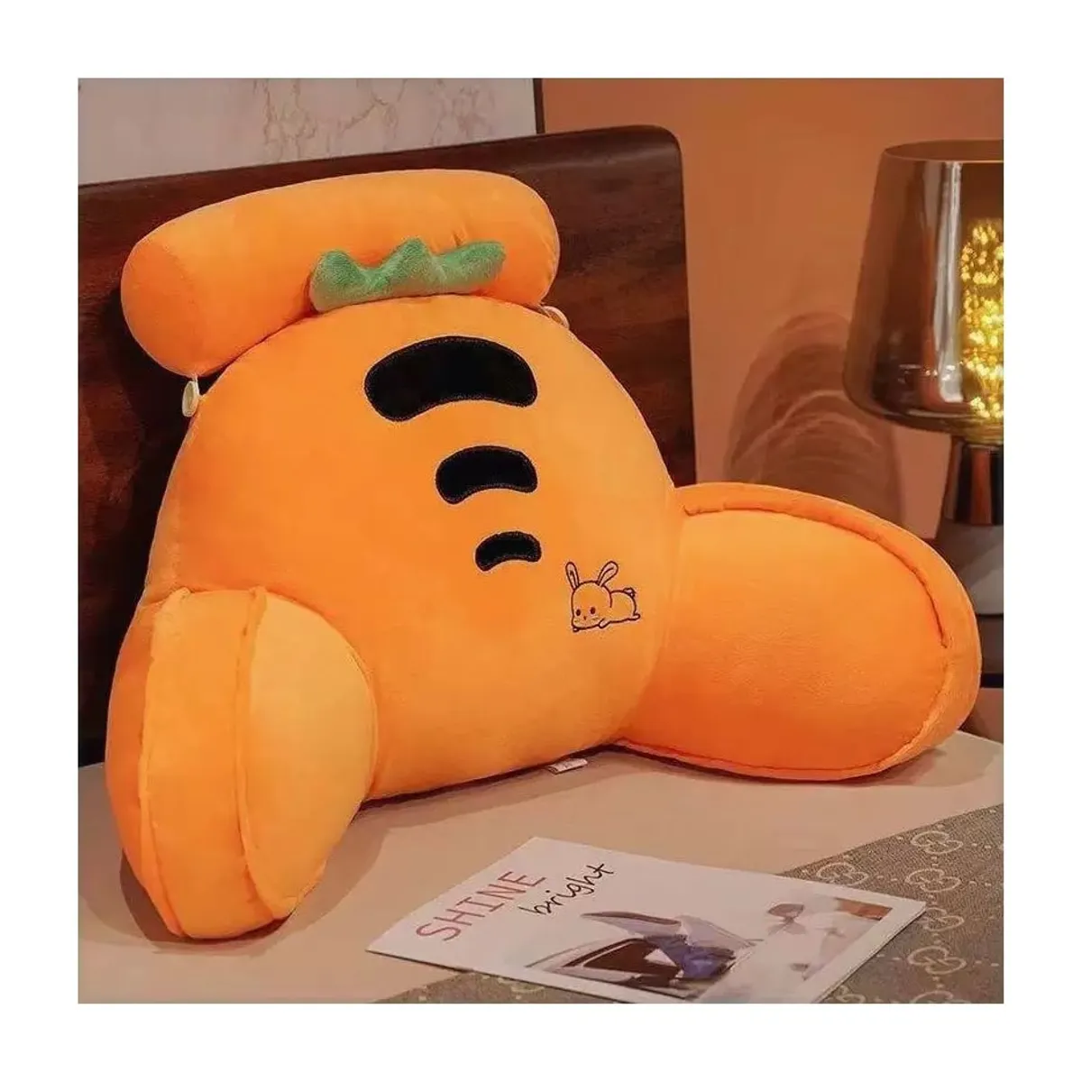 GENERICO - Almohada Para Respaldo De Cama Cojín Para Sofá Con Brazos Conejo