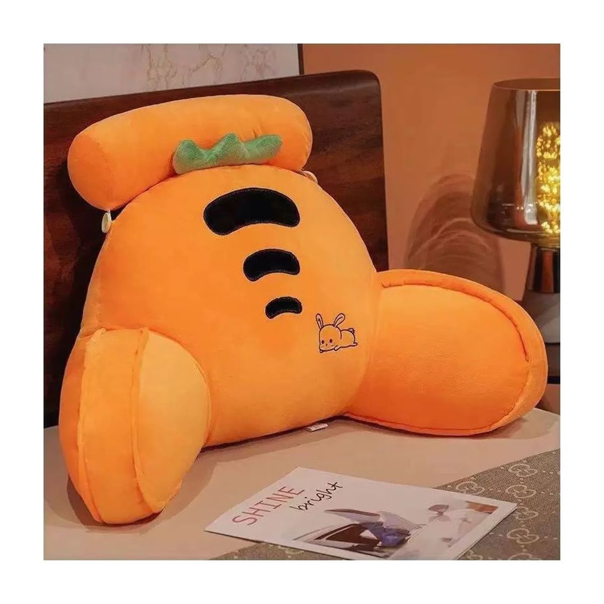 GENERICO - Almohada Para Respaldo De Cama Cojín Para Sofá Con Brazos Conejo