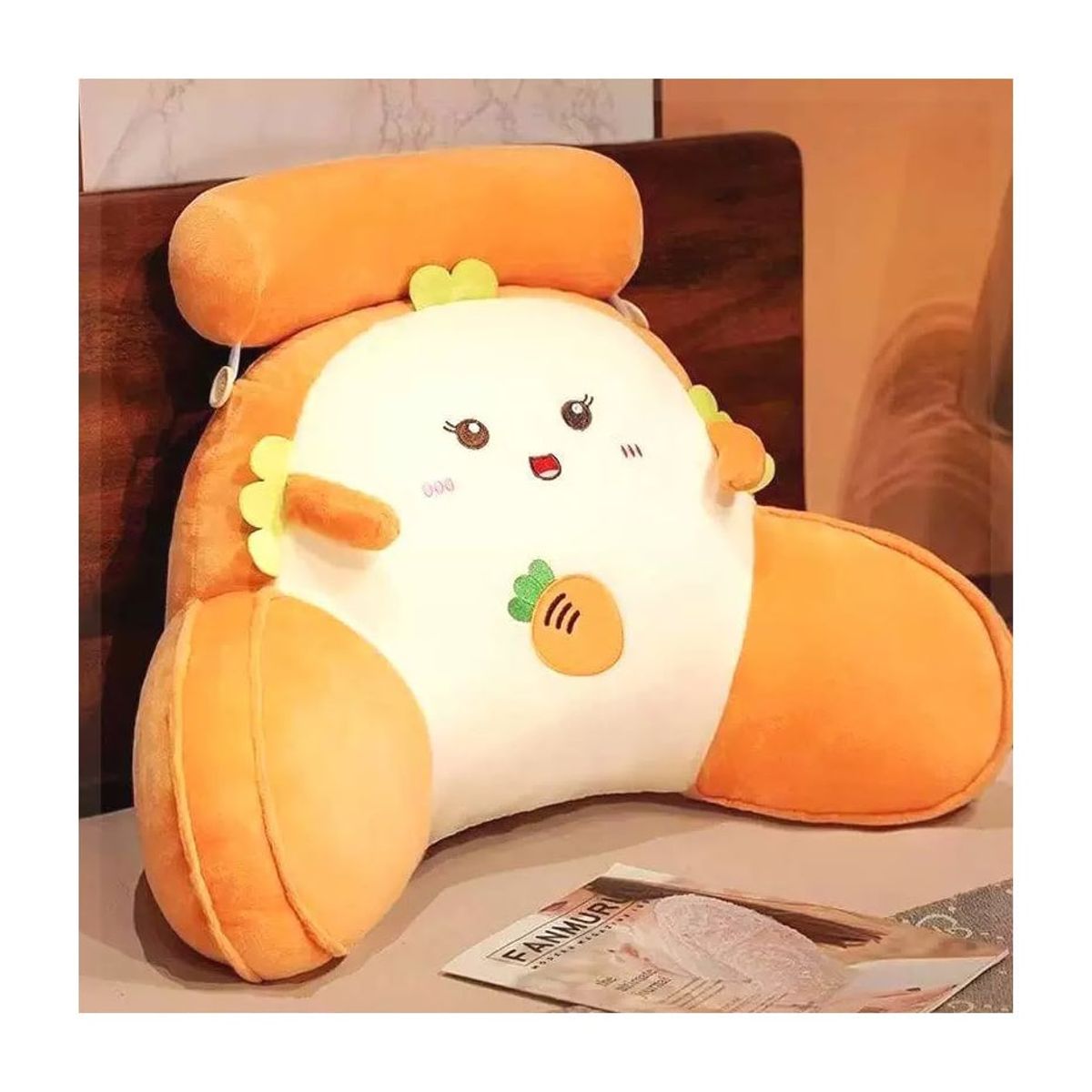 GENERICO - Almohada Para Respaldo De Cama Cojín Para Sofá Con Brazos Zanahoria