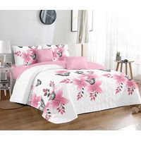 Quilt de Verano 2 plazas. Blanco con Rosas TFCC503