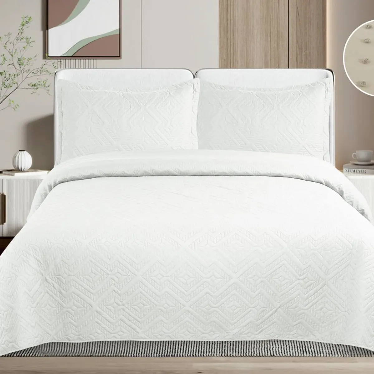 GENERICO - Quilt de Verano King Color Blanco  TF04