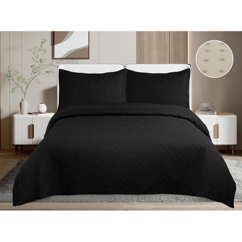 GENERICO - Quilt de Verano King Color Negro  TF06