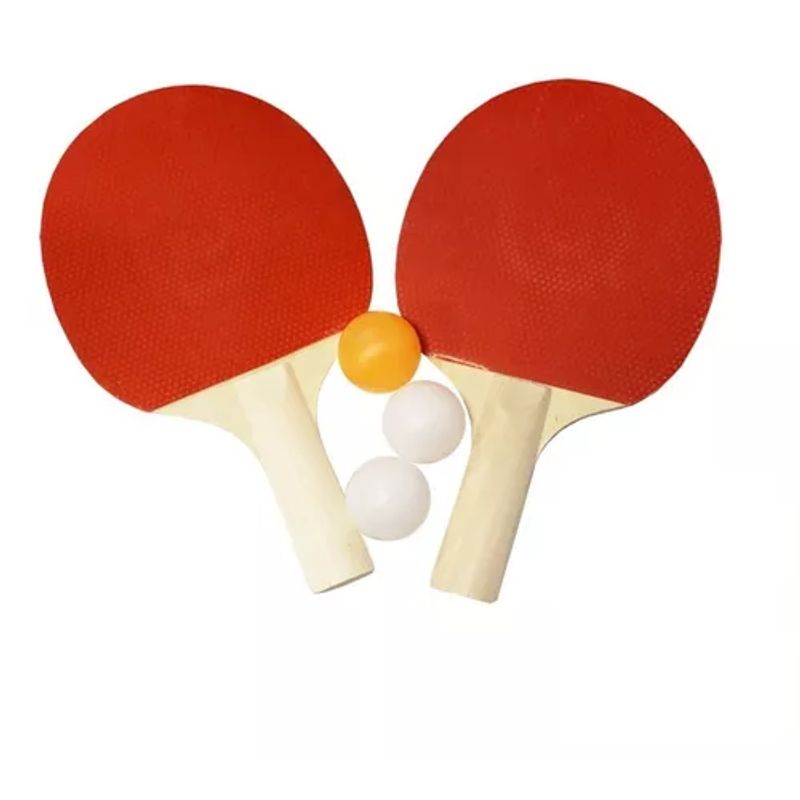GENERICO - Kit Par De Raquetas De Pin Pong  3 Pelotas   Modelo Clasico