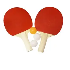 GENERICO - Kit Par De Raquetas De Pin Pong 3 Pelotas  Modelo Clasico