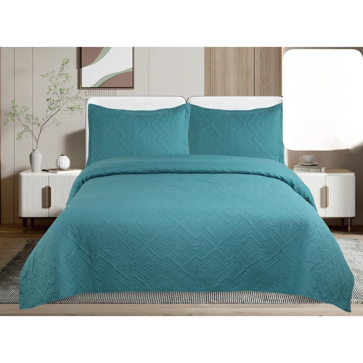 GENERICO - Quilt de Verano King Color Turquesa  TF08