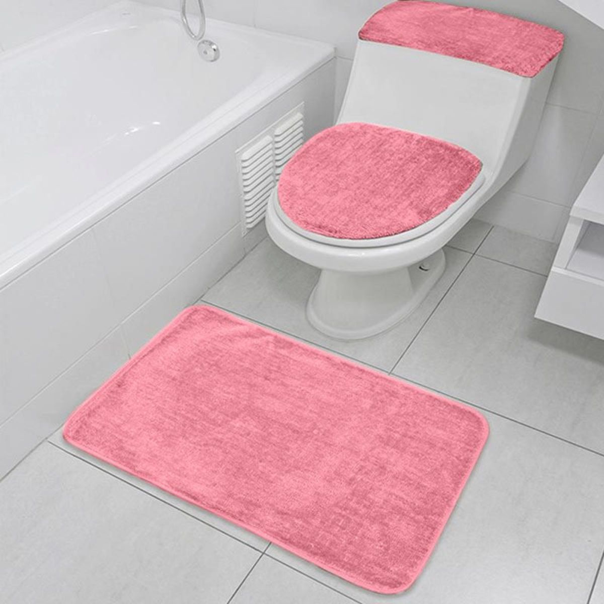 DORAL - Set De Alfombras De Baño Doral 3 Piezas Rosa