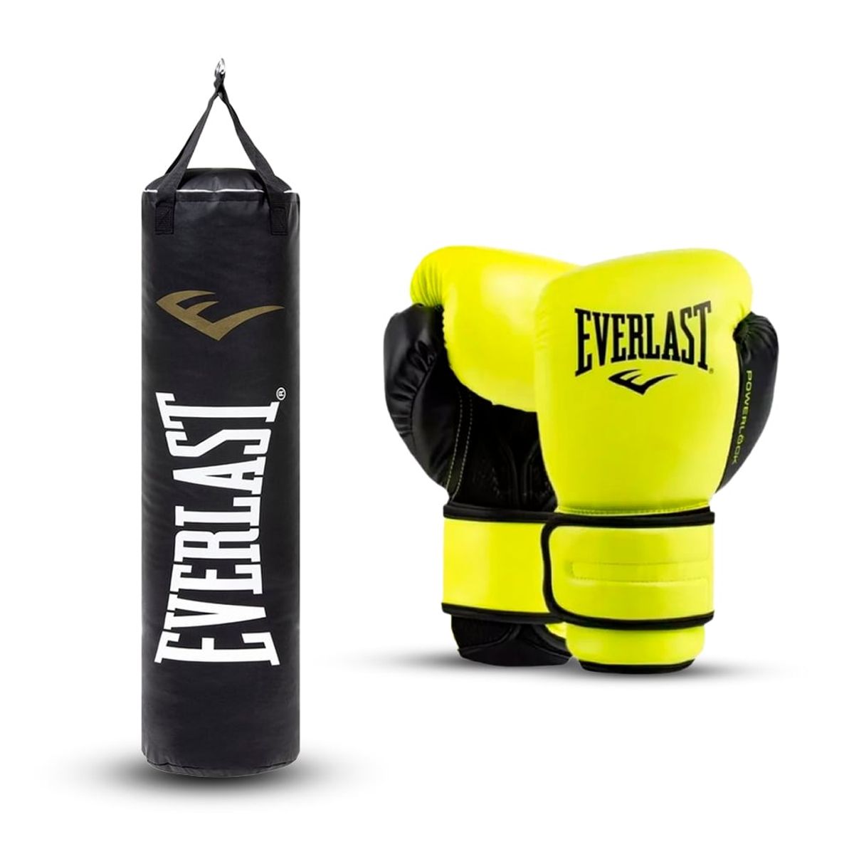 EVERLAST - Kit Saco de Boxeo y Guante Everlast Powerlock Yellow 16Oz