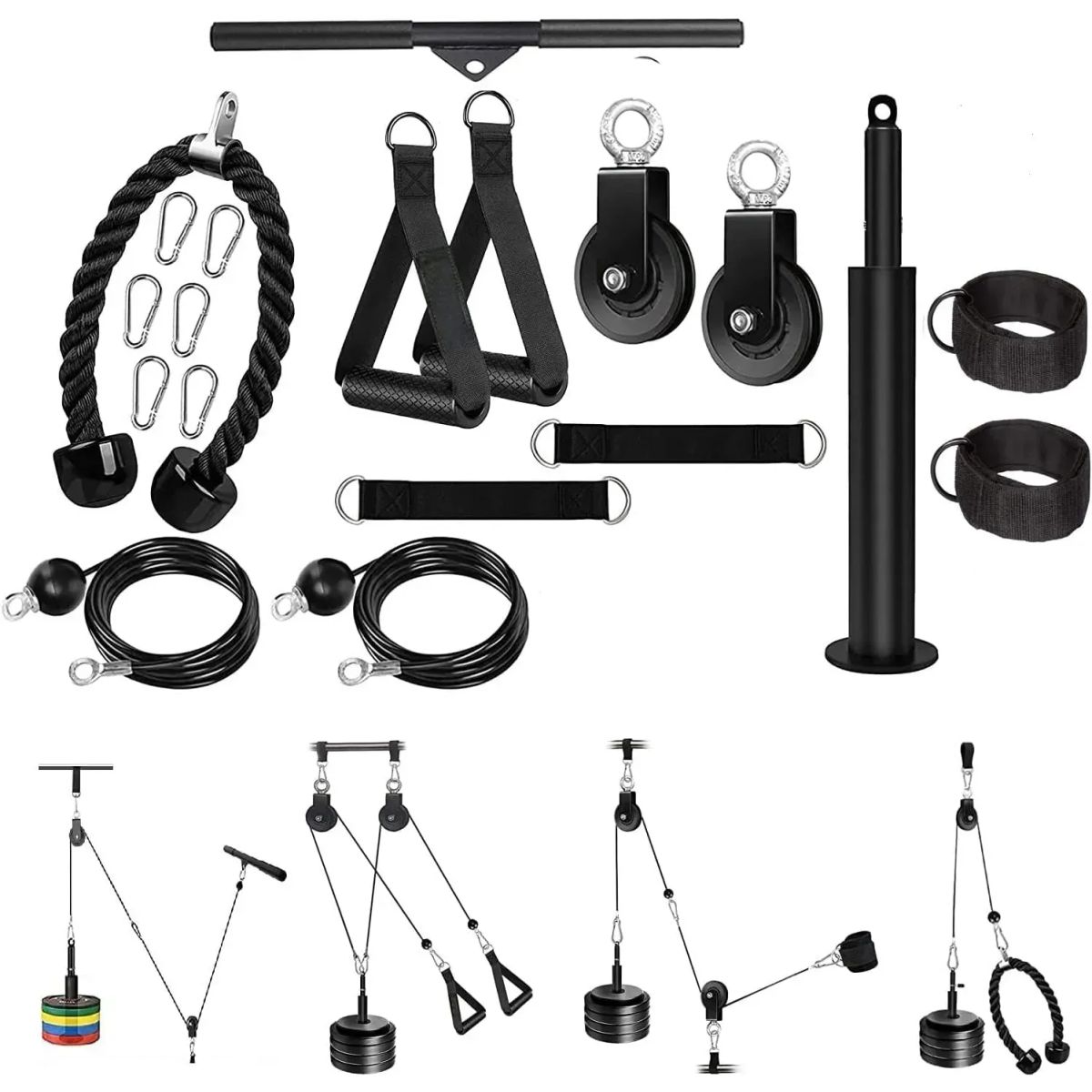KOKILA - Kit de Ejercicio DIY con Cable y Polea para Gimnasio