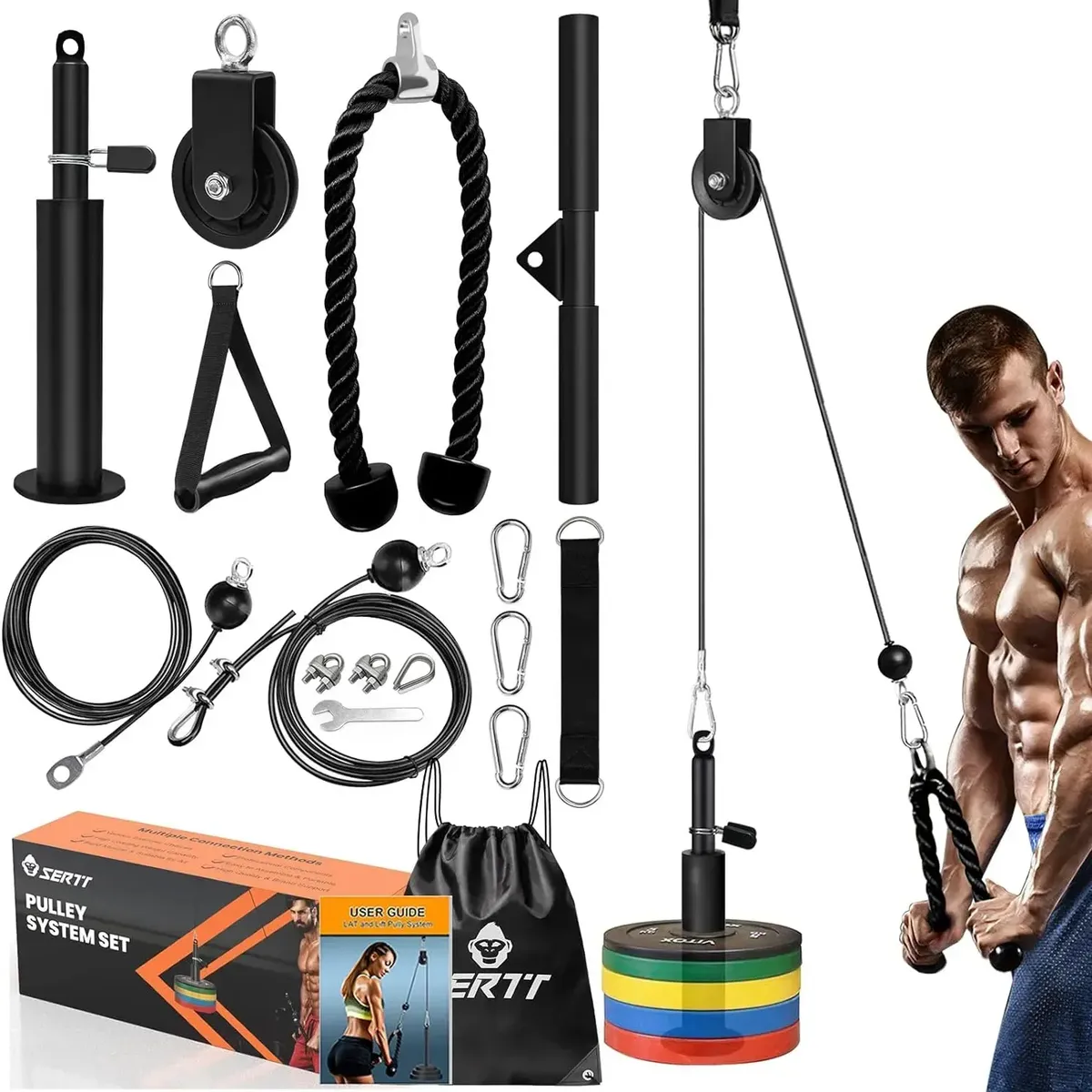 KOKILA - Kit de Ejercicio DIY con Cable y Polea para Gimnasio