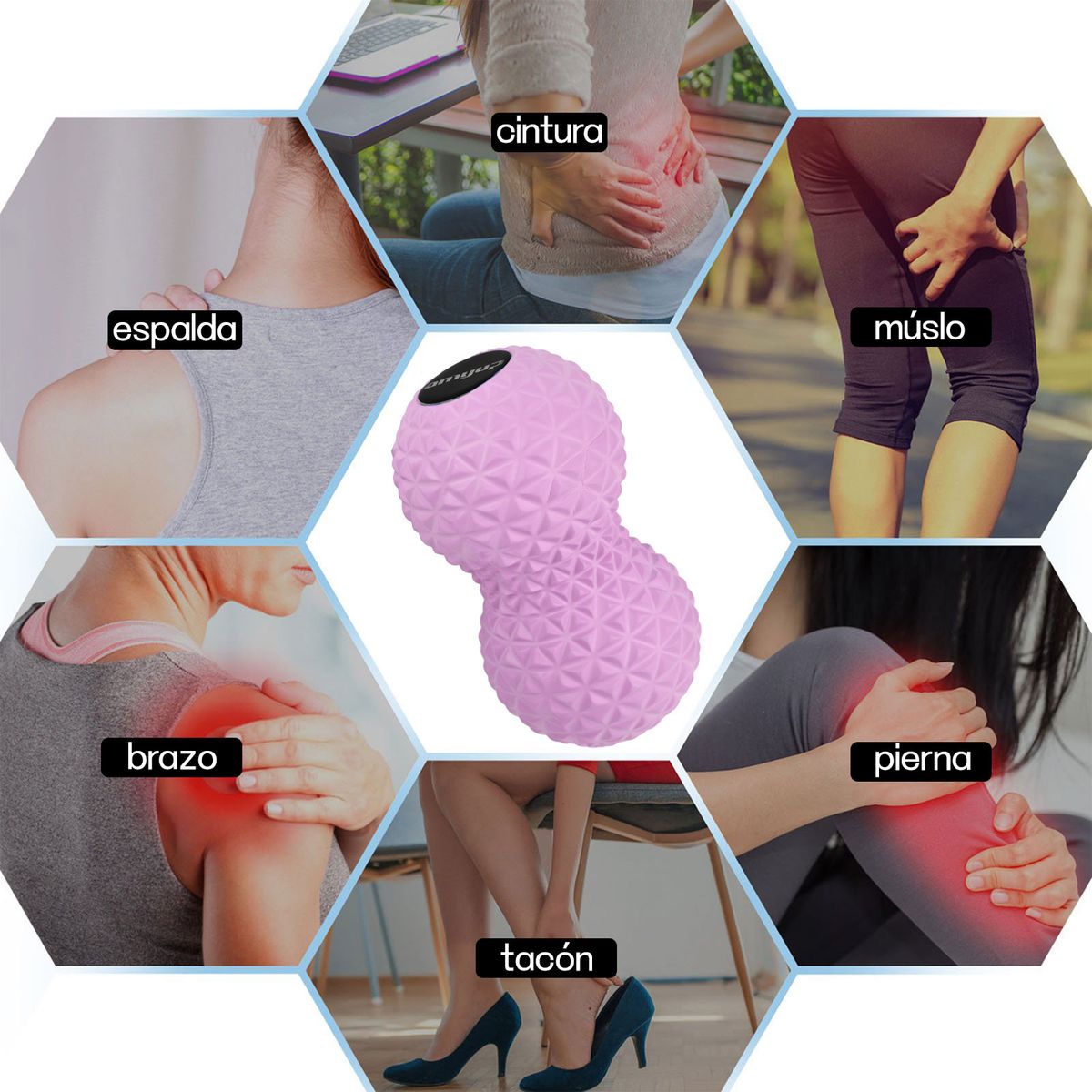 KOKILA - Rodillo Espuma Multifuncional Para Relajar Los Músculos Rosa