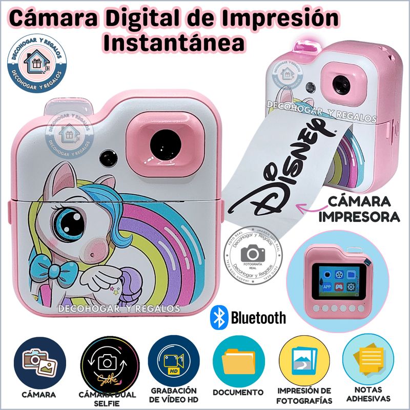 GENERICO - Cámara Digital de Impresión Térmica Con Bluetooth para Niños