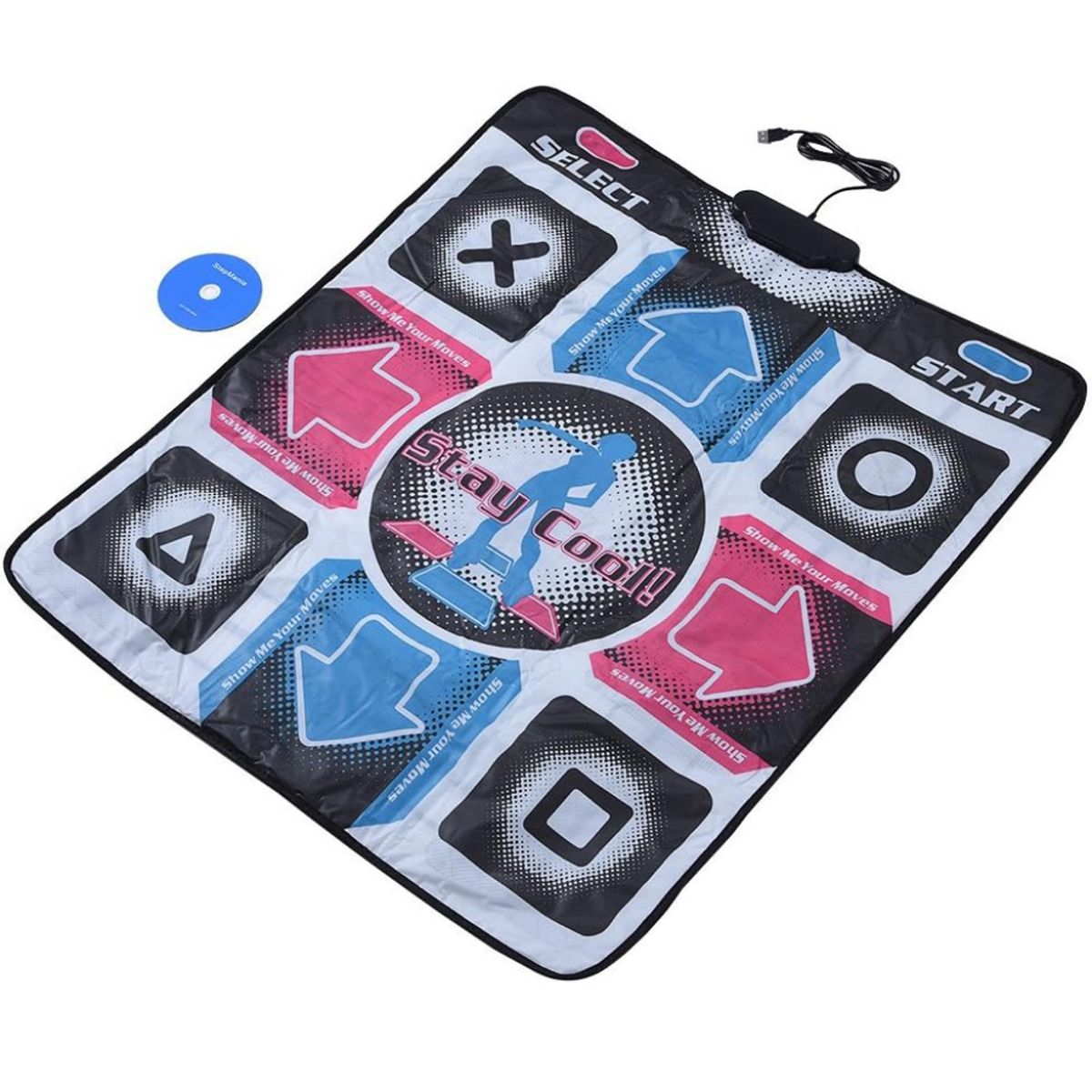 CRUSEC - Tapete De Baile Para Juegos PC USB 11 Botones 90x80cm