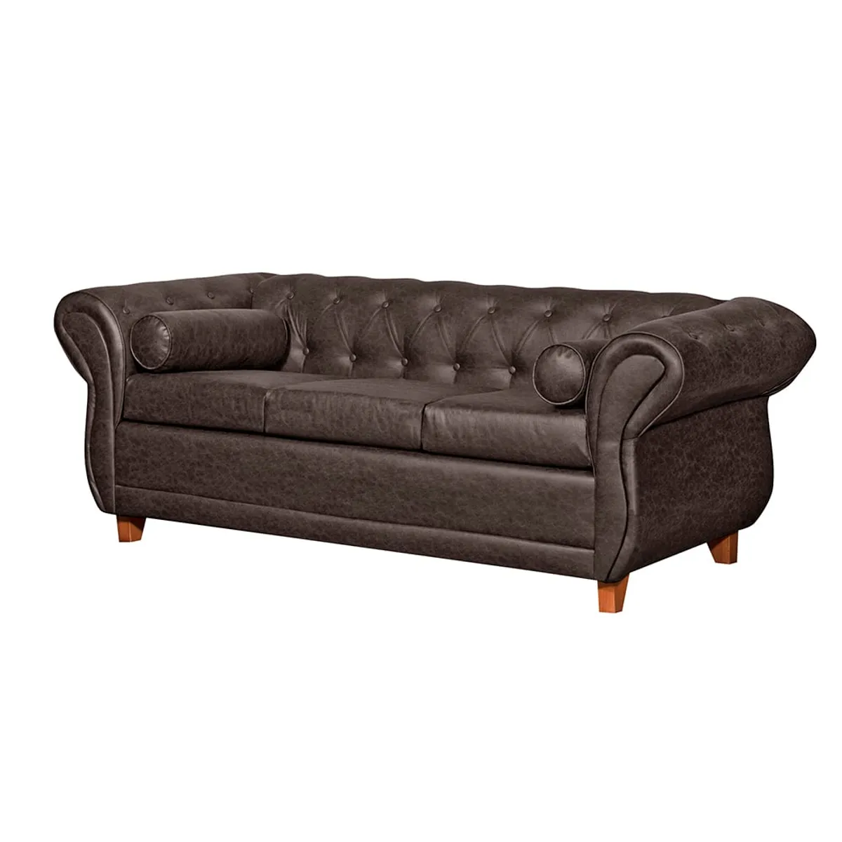 RUZAM MOBEL - SOFA 3 CUERPOS CHESTERFIELD CAPITONE CHOCOLATE