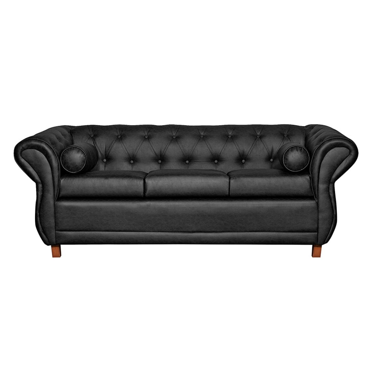 RUZAM MOBEL - SOFA 3 CUERPOS CHESTERFIELD CAPITONE NEGRO