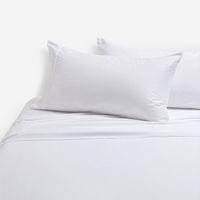 Sábana 400 Hilos Algodón Egipcio Lisa Ame Blanca Súper King