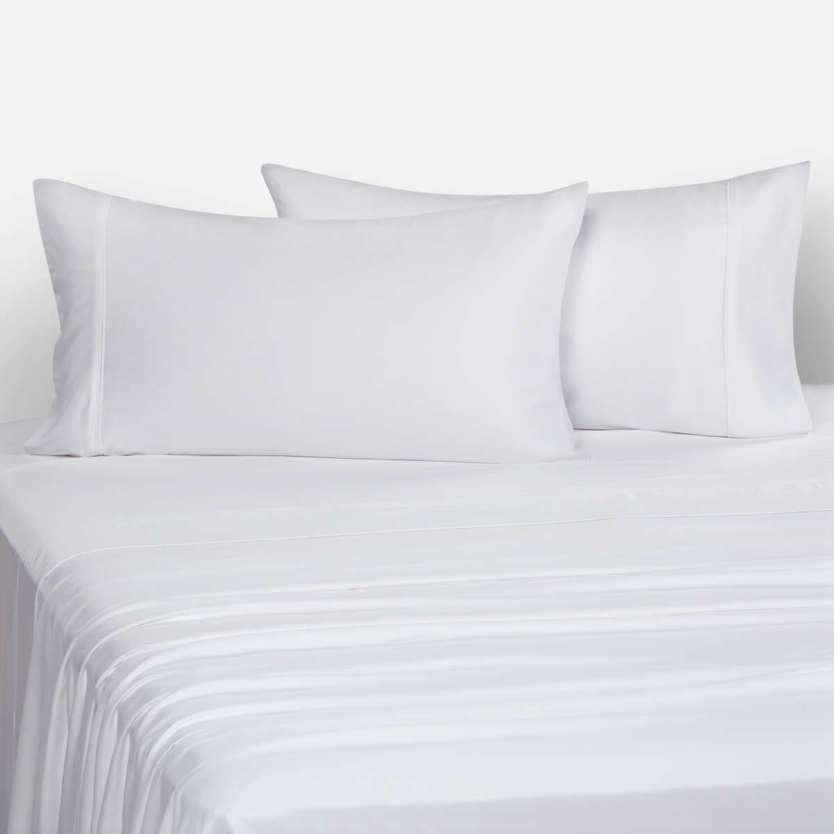 ROSEN - Sábana 400 Hilos Bambú Lisa Ame Blanca 2 Plazas