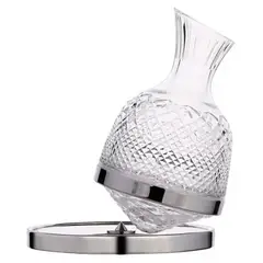 GENERICO - Decantador De Vino De Cristal Giratorio De 360° De Lujo Plata