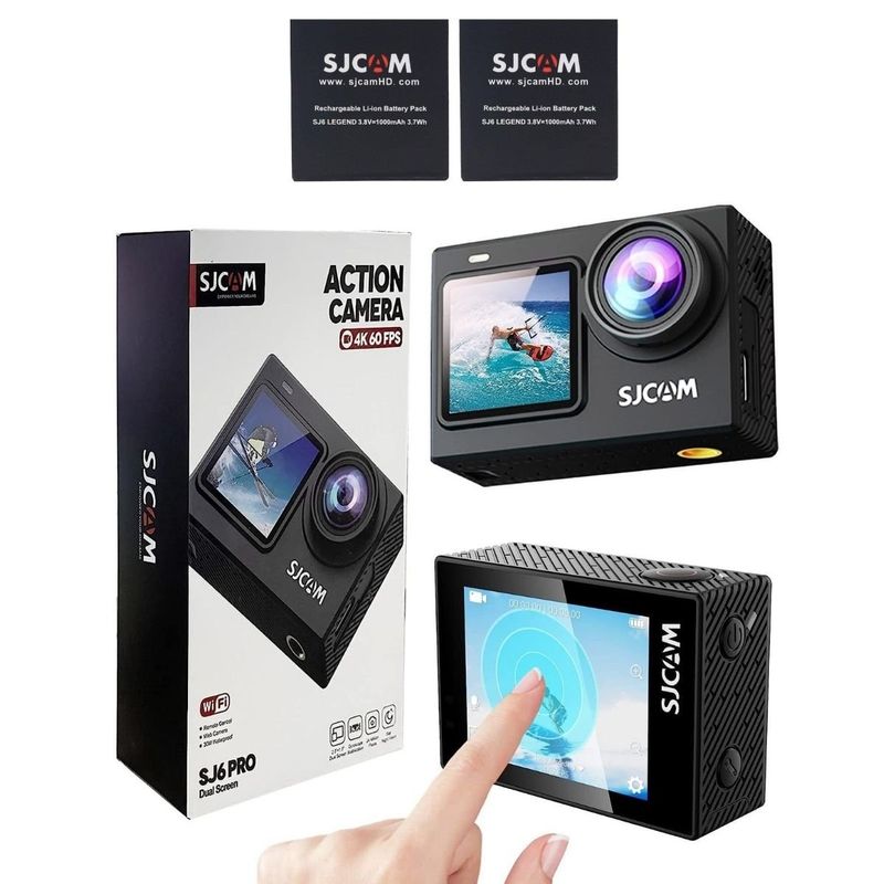 SJCAM - Pack Cámara y 2 Baterías SJCAM SJ6 PRO 24MP 4K 60 FPS
