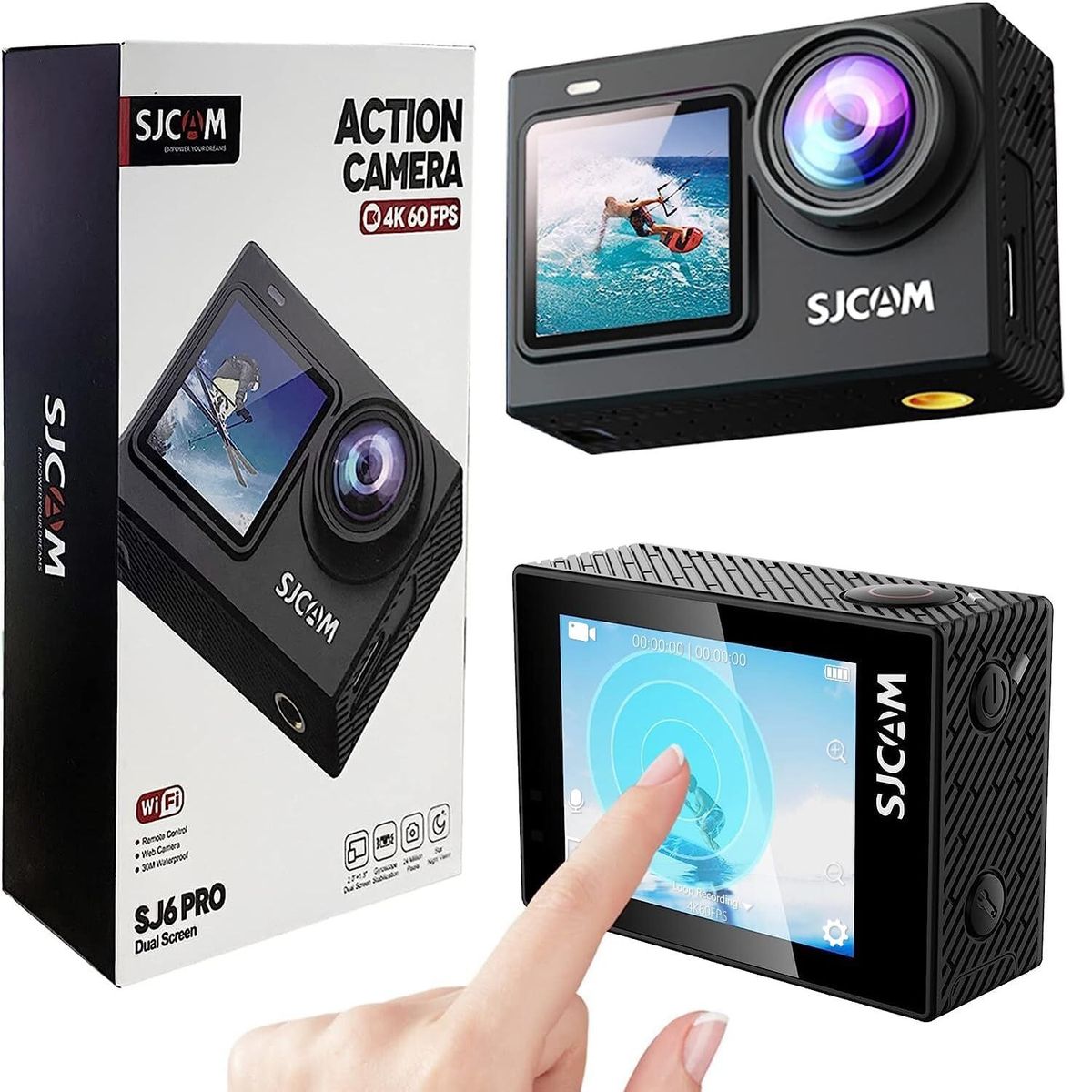 SJCAM - Cámara Deportiva SJCAM SJ6 PRO 24MP 4K 60 FPS EIS Doble Pantalla