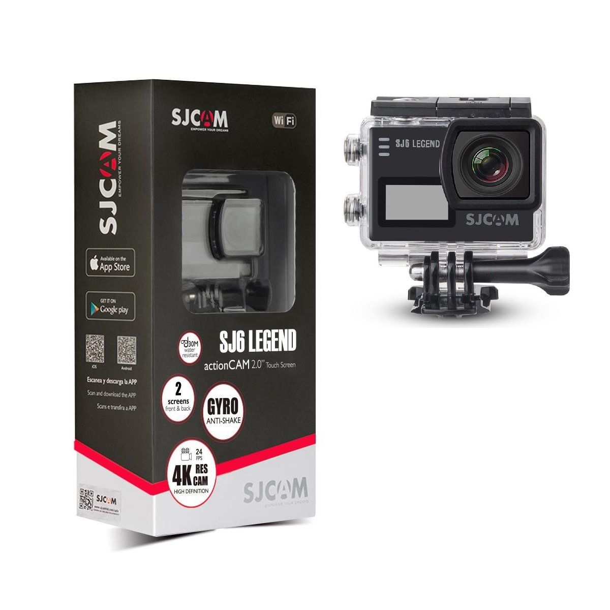 SJCAM - Cámara de Accion SJCAM SJ6 LEGEND 4K Wifi Estabilizador giroscópico