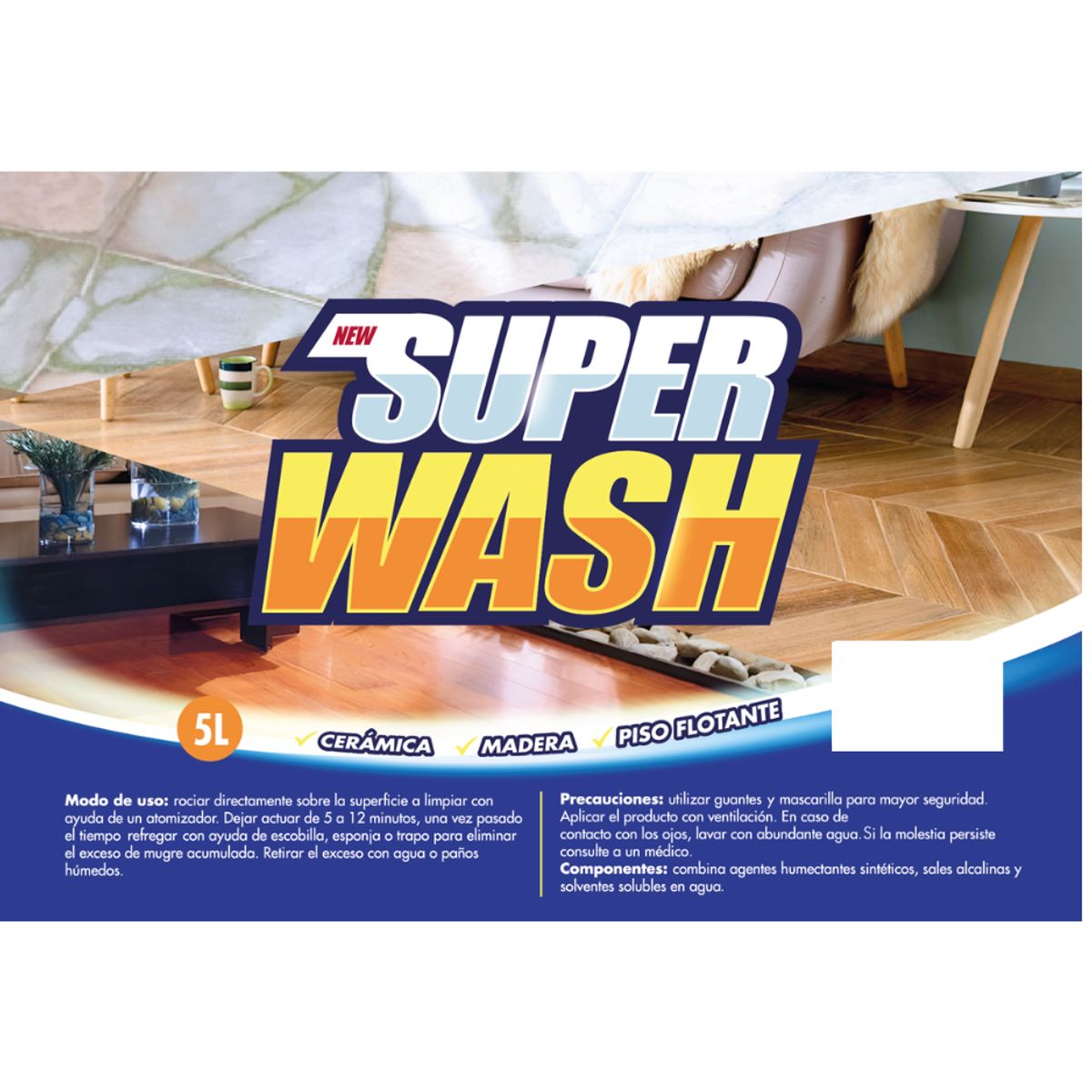 GENERICO - Super Wash Limpiador De Pisos 5 Litros