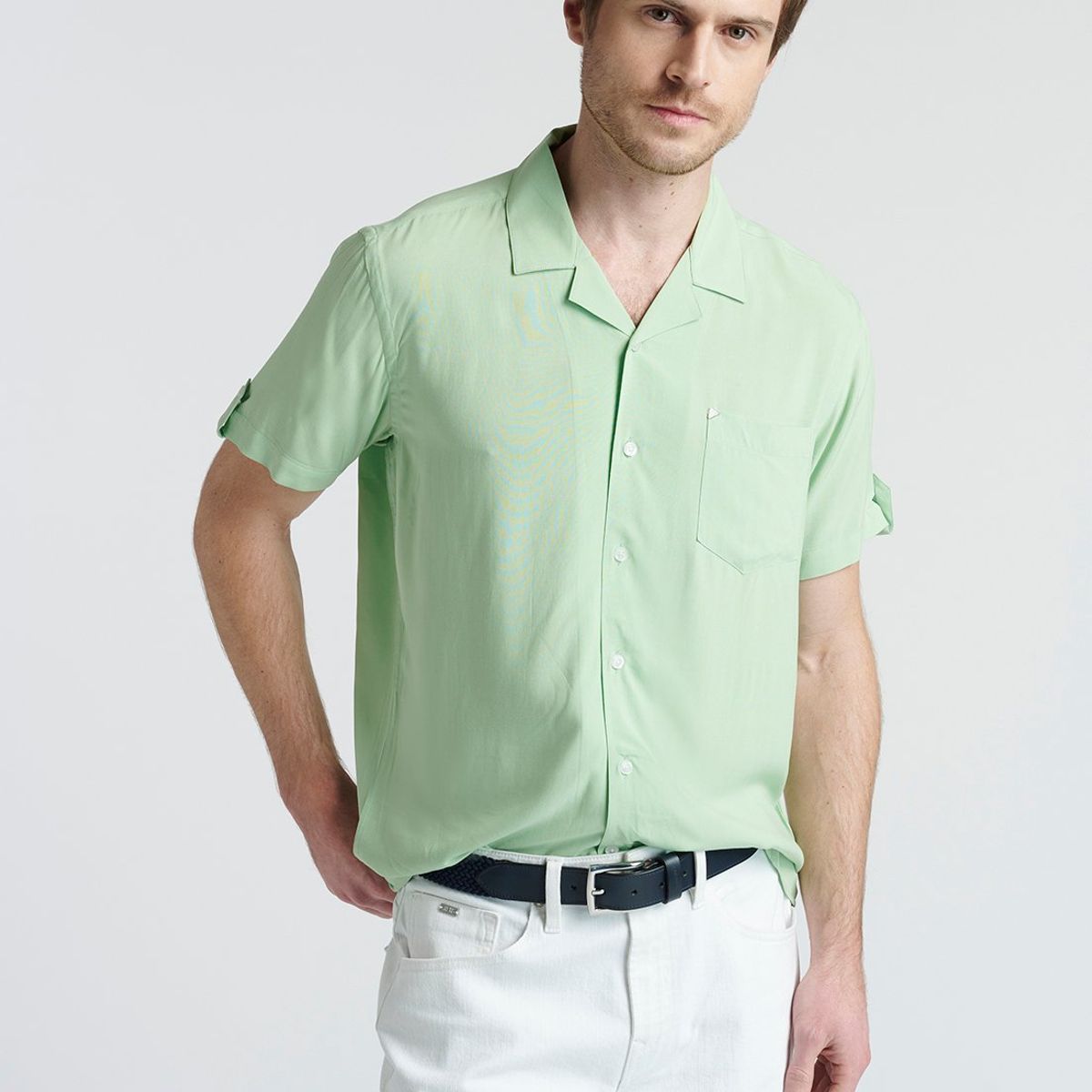 NEW MAN - Camisa Knowlsey Verde New Man