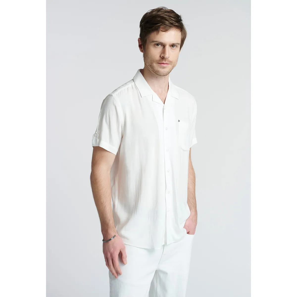 NEW MAN - Camisa Knowlsey Beige New Man