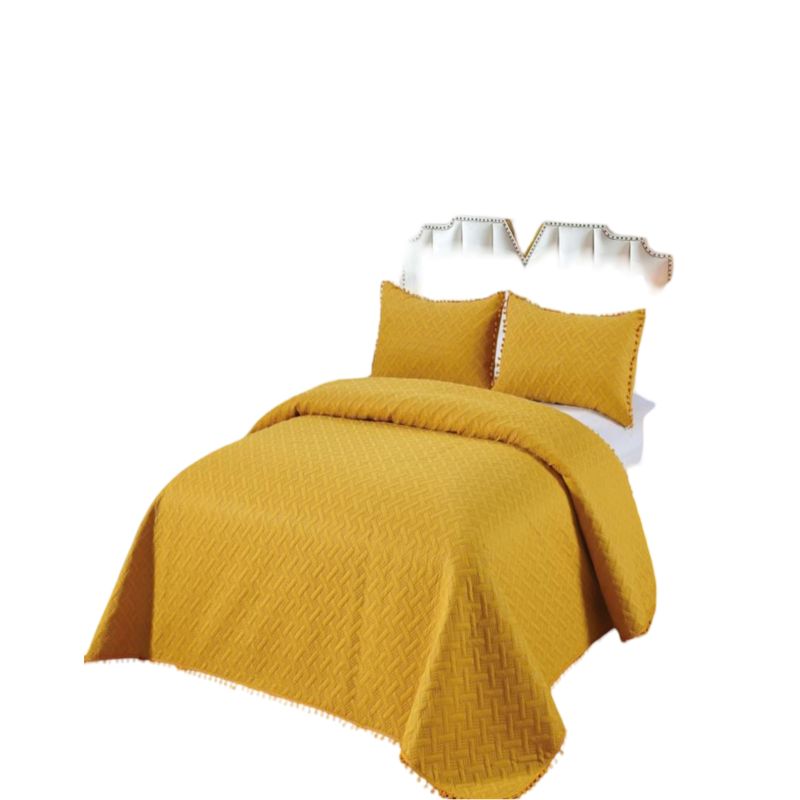 GENERICO - Cubrecama De Verano Con Pompones - Estilo Fresco y Elegante 15P  L7