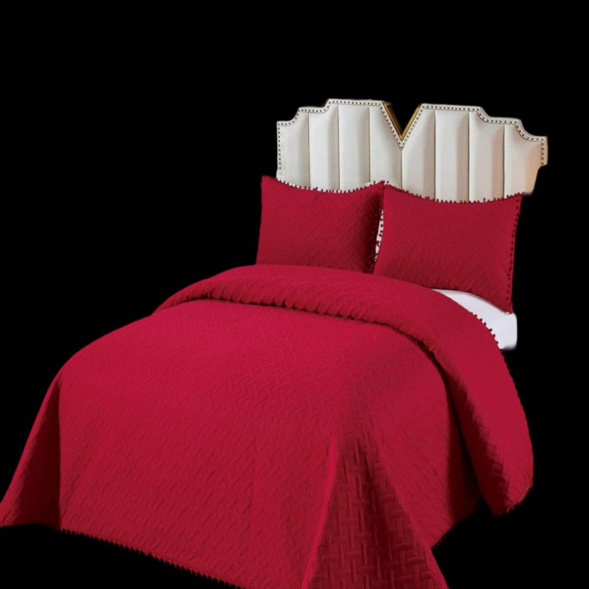 GENERICO - Cubrecama De Verano Con Pompones - Estilo Fresco y Elegante 2P  L2