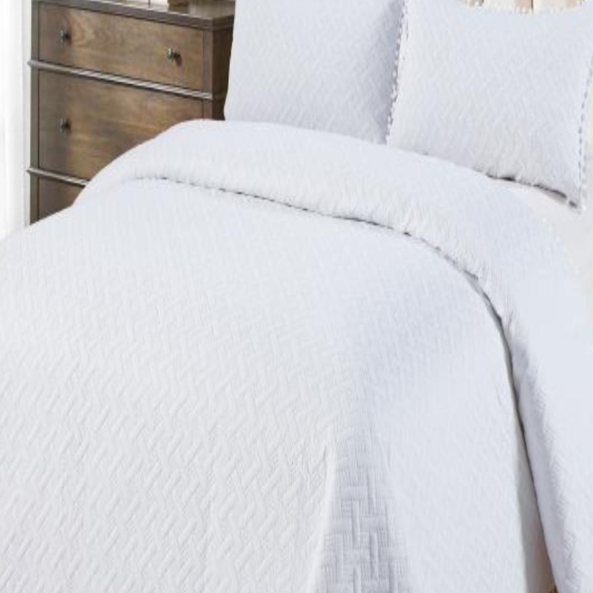 GENERICO - Cubrecama De Verano Con Pompones - Estilo Fresco y Elegante King  L6