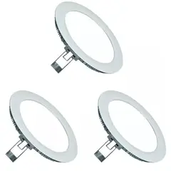WANT - Pack X 3 Panel Led Embutido Redondo 18w 22cm Luz Fría