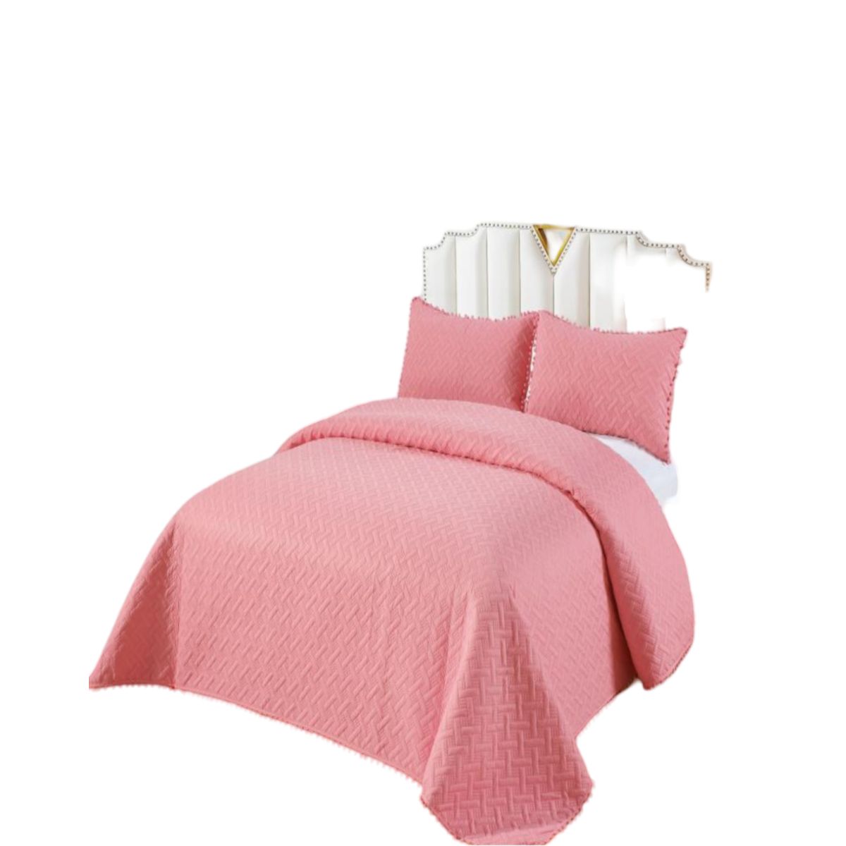 GENERICO - Cubrecama De Verano Con Pompones - Estilo Fresco y Elegante 2P  L4