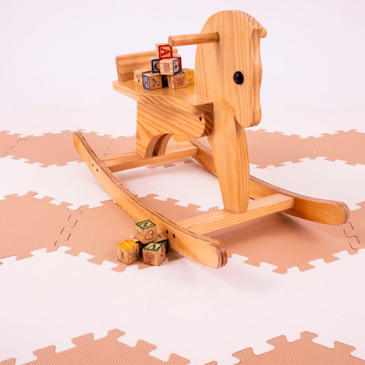 BRIC - Alfombra Bebe Antigolpes Beige y Blanco