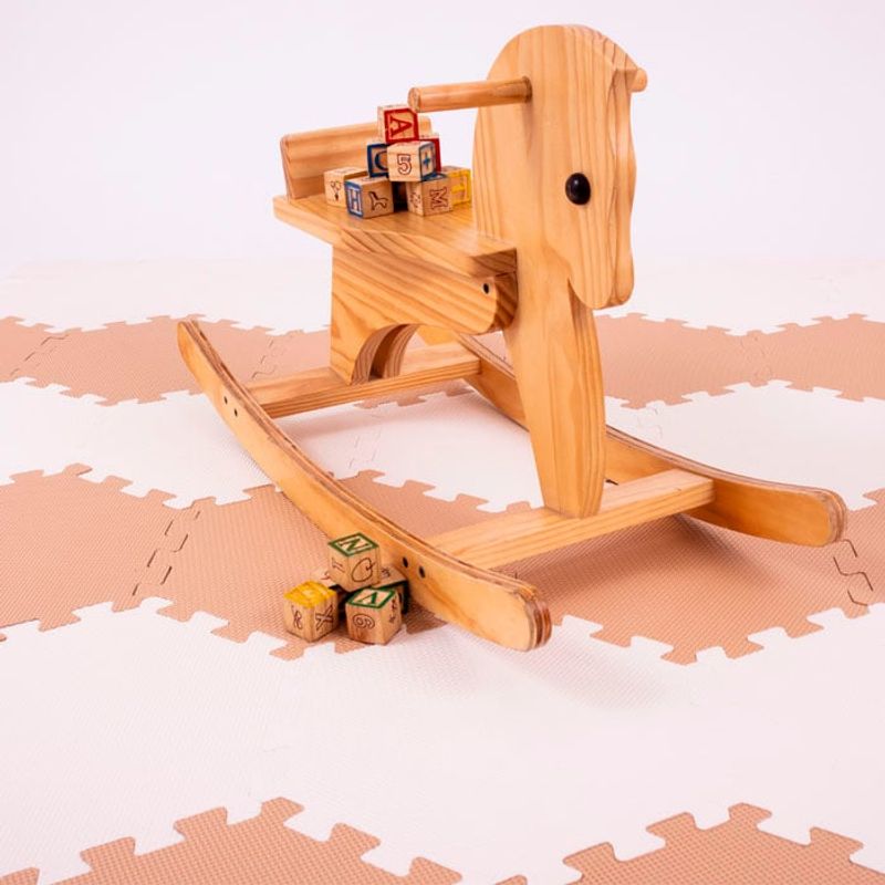 BRIC - Alfombra Bebe Antigolpes Beige y Blanco