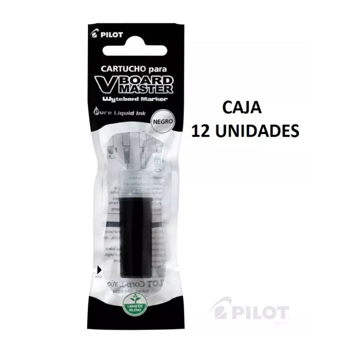 GENERICO - Cartucho Recarga Plumones Pilot Vboard Pack 12 Unidades